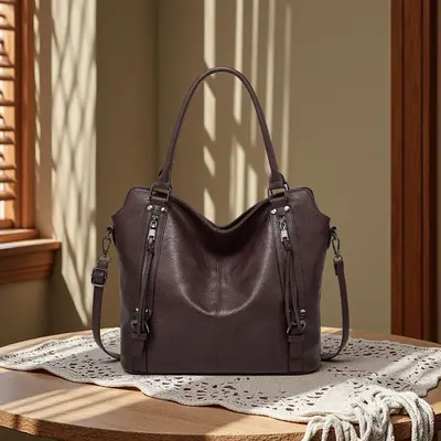 2026 New Women's Bag European and American Style Large Tote Bag Soft Leather High Capacity Single Shoulder Crossbody Women's Handbag