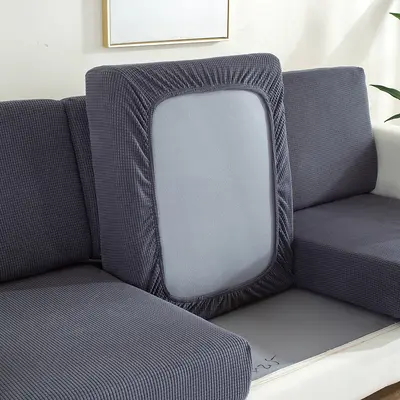 Solid Color Elastic Sofa Cover, Full Coverage, Thickened - 10