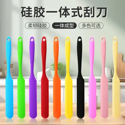 Üreticinin hazır stok toptan silikon tek parça uzun spatula kek tereyağı karıştırma spatulası pişirme aleti silikon spatula