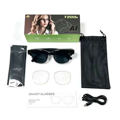 AI Smart Glasses T100, 800W Pixel, 8G Memory, Photo and Video - 8