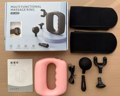 Rechargeable Fascia Gun with Yoga Ring, Silent Vibration Massager - 9