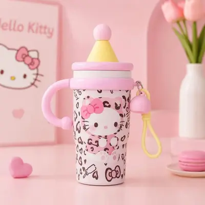 Paslanmaz Çelik Termos Kupa, Saplı ve Pipetli, 600 ml Büyük Kapasite - 11