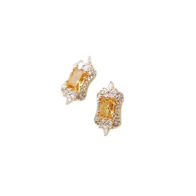 Natural citrine S925 sterling silver necklace with 18K gold pendant - 5