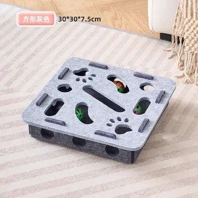 Felt Cat Tunnel Box with Bell Ball, Self-Play Cat Toy - 7