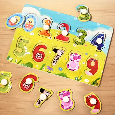 Mushroom Nail Hand Scraping Board Puzzle Child Montessori Early Education Wooden Toy Alphanumeric Fruit Shape Cognitive Puzzle