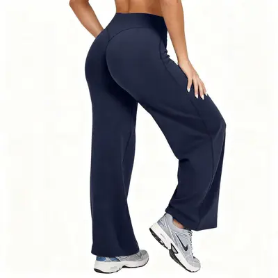 Women's Wide-Leg Yoga Pants, Butt-Lifting High-Waist, High Stretch