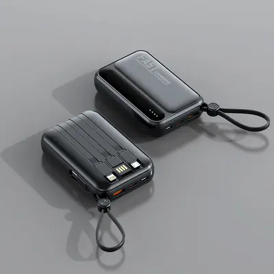 Factory Wholesale Mini Built-in Cable Power Bank 20000mAh Large Capacity Portable Mobile Charger Custom Gift Printing - 8