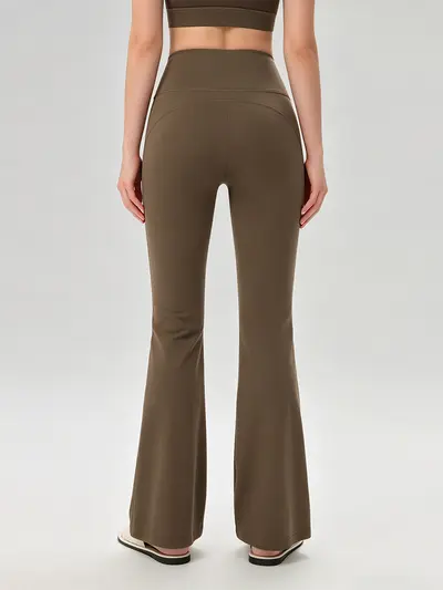 Women's Nylon 66 Flared Yoga Pants with Lycra and High Waist - 3
