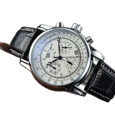 Herrenuhr, Zeep-Marke, Quarz, Lederarmband