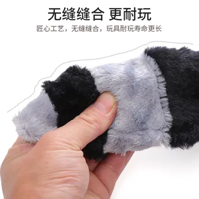 亚马逊爆款工厂宠物用品松鼠浣熊毛绒玩具耐咬磨牙皮壳互动狗玩具
