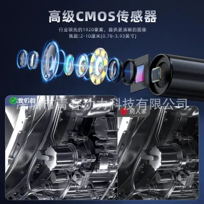 Industrial endoscope camera, 4.3 inch IPS screen, LED light, semi-rigid tube - 4