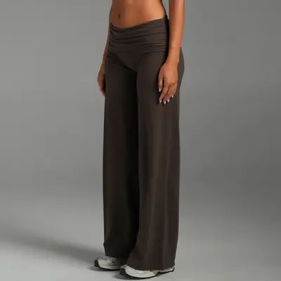 Bol kesim yoga pantolonu, zayıflatıcı uzun koşu ve pilates pantolonu