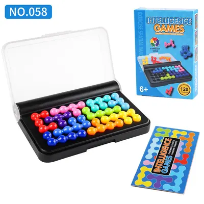 Puzzle Bead Brain Logic Training Board Game, Pocket Size Educational Toy - 10