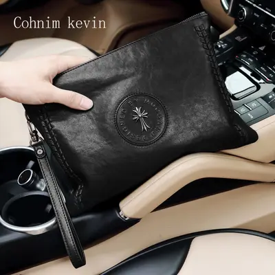Cohnim Kevin Herrenhandtasche aus echtem Leder, gewebt - 5