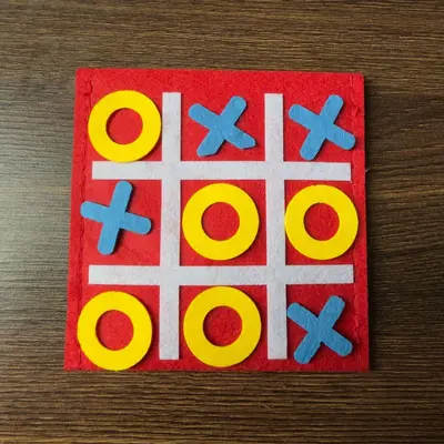 Felt Mini Tic-Tac-Toe Board Game for Children Educational Puzzle - 9