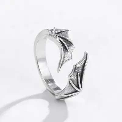 Chiba original design 999 Thai silver ring devil wings men's ring Thai silver retro niche personalized ring gift