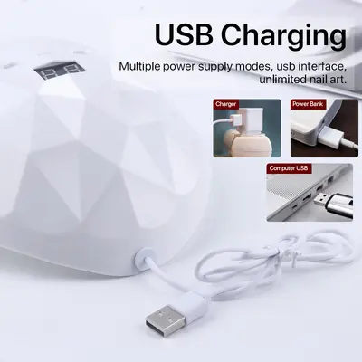 Taşınabilir tırnak fototerapi makinesi tırnak salonu oje UV oje tutkalı kür giyilebilir tırnak çabuk kuruyan tırnak pişirme lambası USB