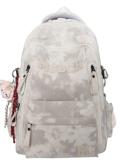 Backpack new large capacity simple urban multifunctional middle school students men and women same style school bag solid color comfortable backpack