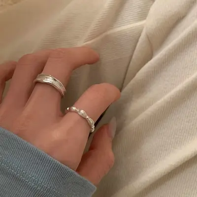 Korean Minimalist Adjustable Open Ring for Women - 1