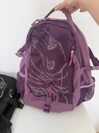 Korean-Style Y2K Anime Print Pirate Backpack, Niche Design - 3