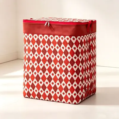 (In Stock, Fast Shipping) Household Zippered Storage Box with Steel Ring and Lid, Moisture-Proof Organizer Bag, Foldable Moving Container - 13