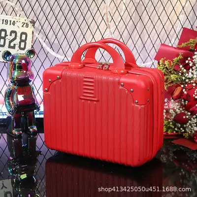 14-inch Retro Carry-On Case, Portable Makeup Case, Mini Suitcase - 9