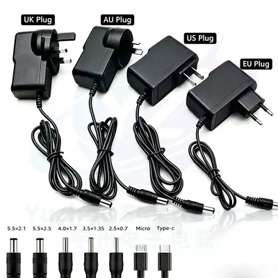 12V 1A power adapter 3V-15V surveillance equipment compatible
