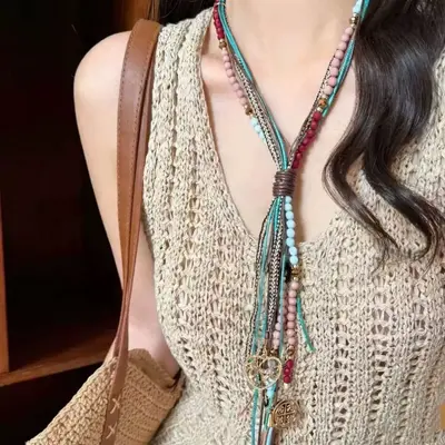 Tassel Chain Necklace Women's Minimalist Design - 11