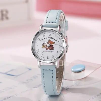 Deri kayışlı kadın kol saati, fashion, orta okul öğrenci saati - 7