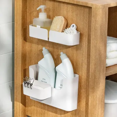 Kitchen cabinet door organizer, cling film holder, no-drill installation - 2