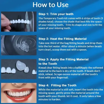 Unisex Simulation Teeth Dental Veneer Cover Smile False Teeth Piece Shaping Universal Teeth Defect Repair Tooth Granules