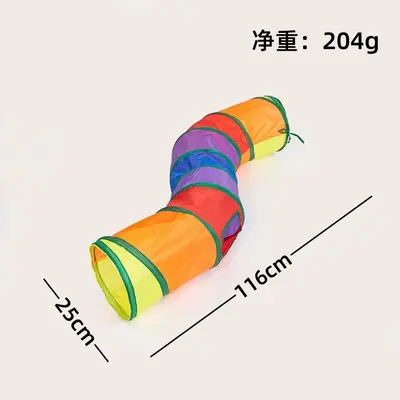 Rainbow Cat Tunnel, Energy-Burning Play Toy for Kittens - 10