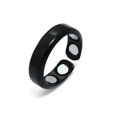AliExpress cross-border popular dual magnetic ring, metal shiny creative jewelry, Europe and America open-ended couple rings, accessories - 9