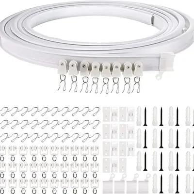 Bendable Curved Curtain Track, 1-5 Meters, Accessories Included