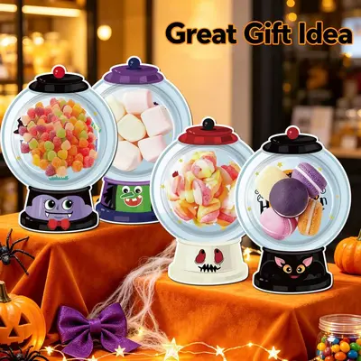 Halloween DIY Candy Machine, Children's Party Cards with Transparent Blister Cover - 4