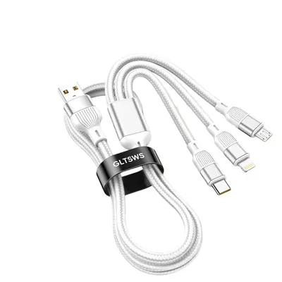 Shunwangshun Veri Kablosu Üçü Bir Arada Süper Hızlı Şarj Üç Başlı 120W Araba Şarj Kablosu Apple 17 için Uyumlu - 6