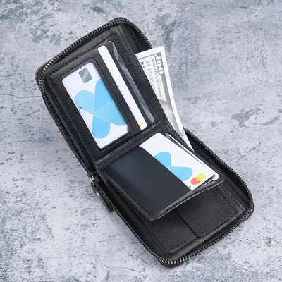 Men's Business Wallet, Large Capacity, Multi-Slot, Retro Leather Card Holder - 4
