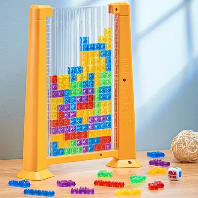 3D Tetris Yapboz Blok Seti, Ebeveyn-Çocuk Masaüstü Oyunu, Erken Eğitim - 7