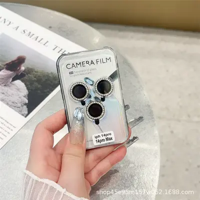 Apple 15 Pro Max lens filmi 16/15 Plus nokta elmas kartal gözü 16 Pro cam kamera koruma halkası için uygun - 11