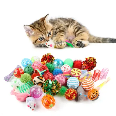 Sisal Ball Cat Toy Set with Mouse and Accessories - 1