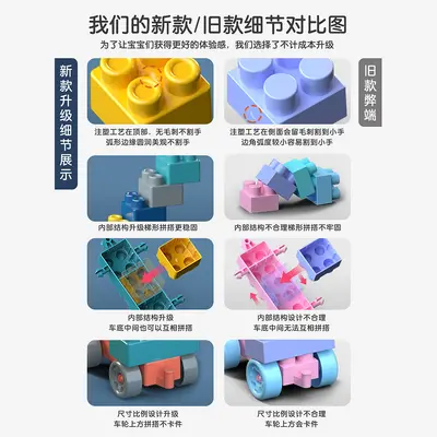 【代发优选】莫兰迪色系儿童颗粒拼装积木幼儿园拼插益智玩具包邮