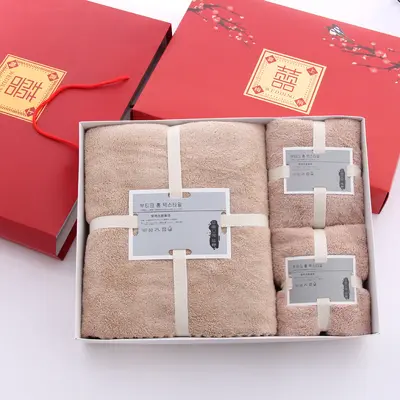 Korallen-Samtbadetuch 3er-Set mit Geschenkbox - 11