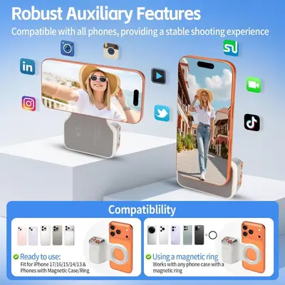 Magnetic Phone Photography Stand with Bluetooth Remote and Anti-Shake - 5