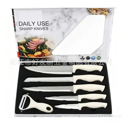 Beliebtes Edelstahl-Messerset Haushalt Obstmesser Küchenmesser Küchenwerkzeug Sechsteiliges Set Geschenkbox Set Großhandel - 9