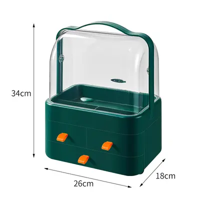 Schreibtisch-Kosmetikbox mit Schubladen, staubdicht, vielseitig - 9