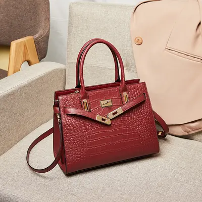Genuine Leather Women's Handbag, Large Capacity Mom Tote