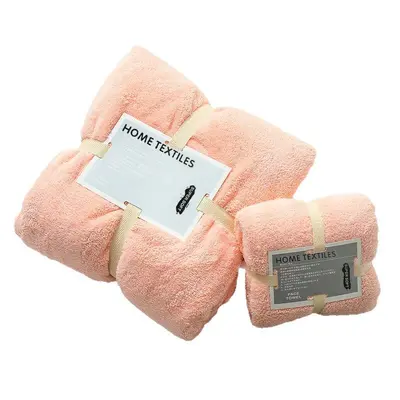 Mercan kadife havlu banyo havlusu seti iki parçalı yüz havlusu yumuşak emici anne-çocuk havlu seti ev hediyesi hediyelik eşya