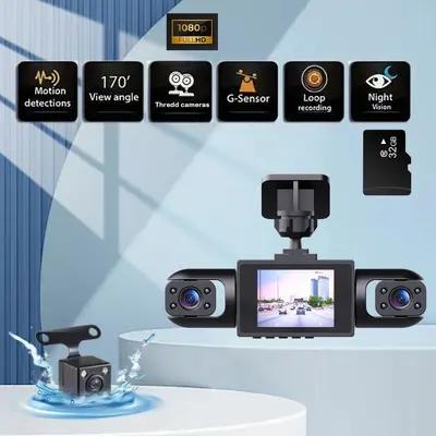 360-Degree Panoramic 4-Channel Dash Cam, 4 Lenses, HD Night Vision - 3
