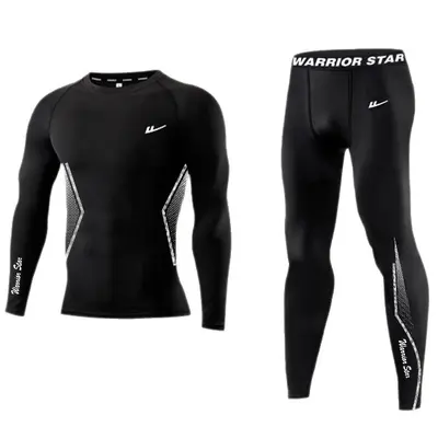 Huili Men's Compression Sports Set, Quick-Dry, High-Elastic - 5