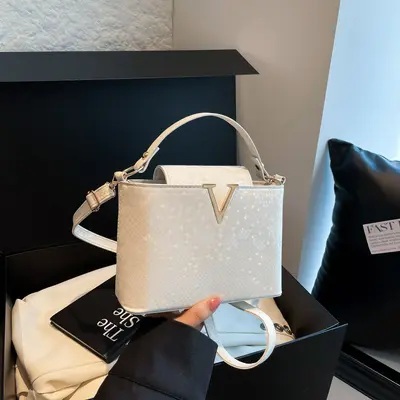 Women's Crossbody Bucket Bag with Snakeskin Pattern, 2025 Autumn - 7